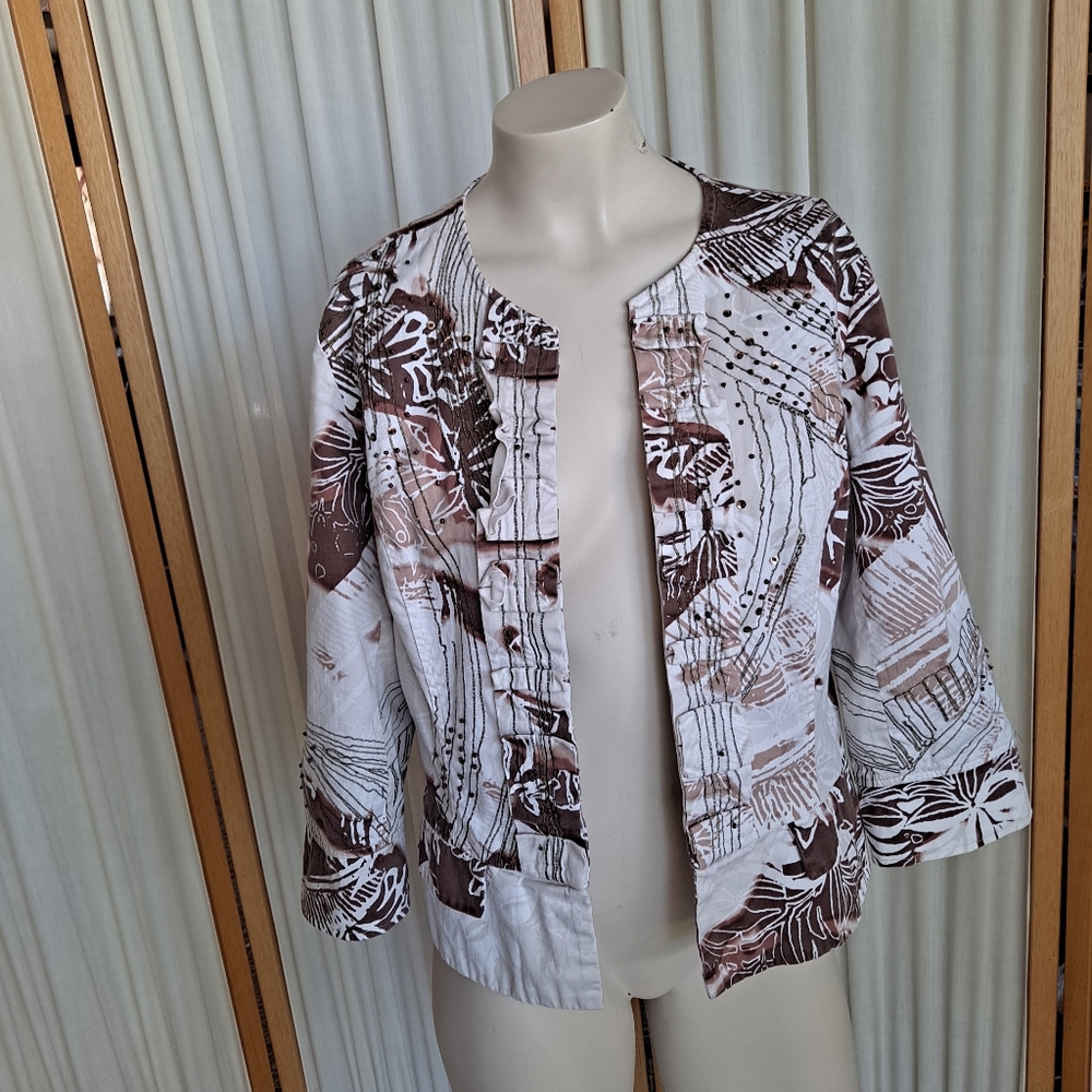 Coldwater Creek Brown and Cream light weight Jacket, 6